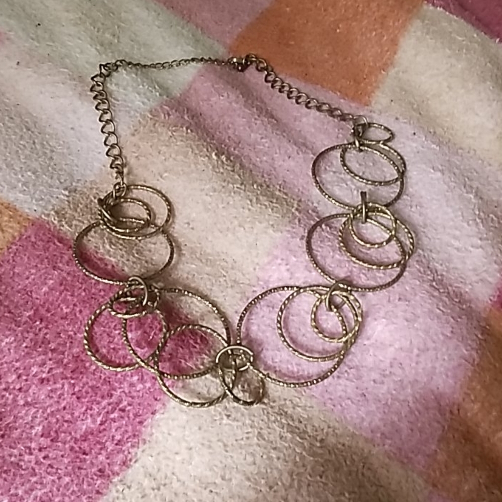 Silver necklace with round loops